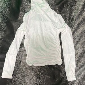 White Turtleneck Long Sleeve Crop Top